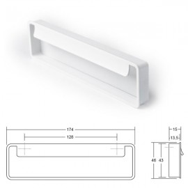 TIRADOR EMPOTRAR FOLD BLANCO MATE 128c.c. 174mm. VIEFE