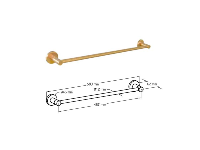TOALLERO GORLIZ2-500 ORO MATE
